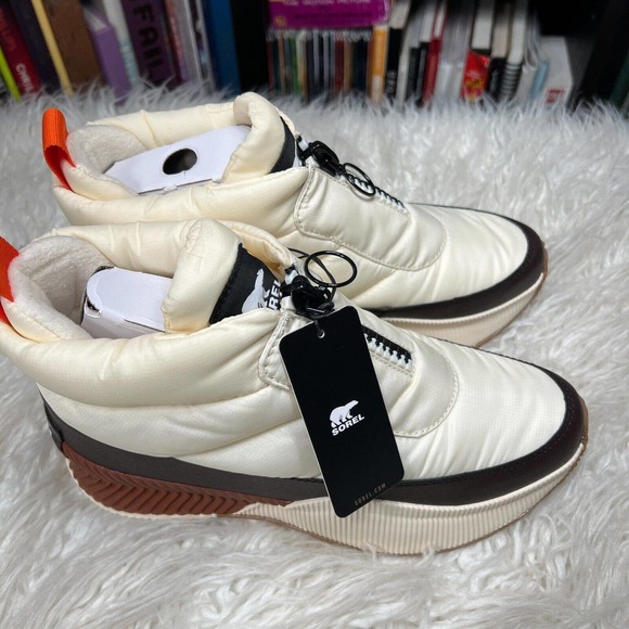 SOREL X PRANA OUT N ABOUT III PUFFY ZIP WP SNEAKERS CHALK - Picture 2 of 8
